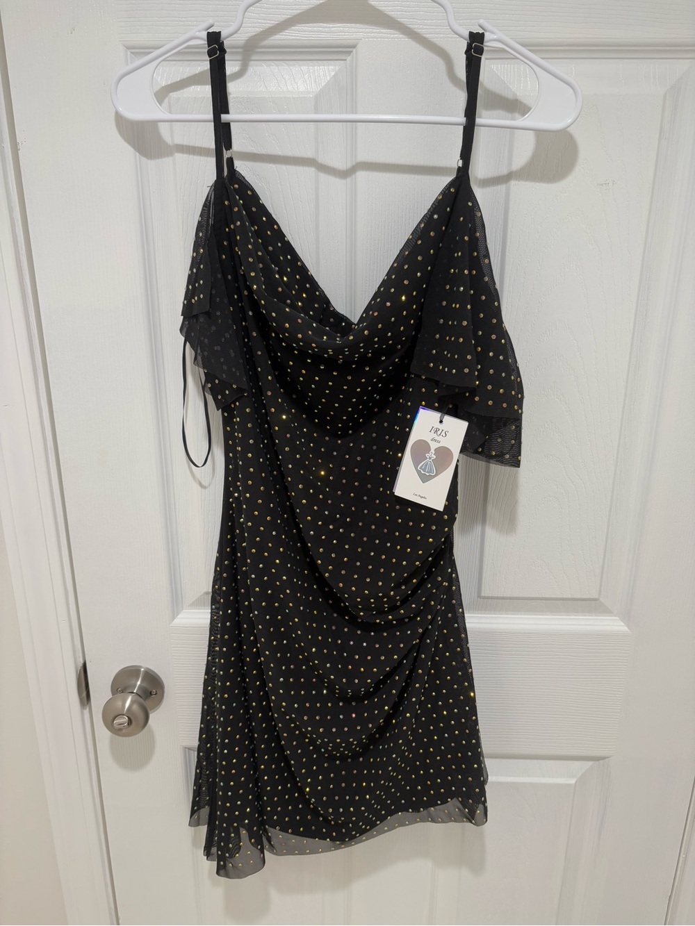 Iris Black Dress with Rhinestones